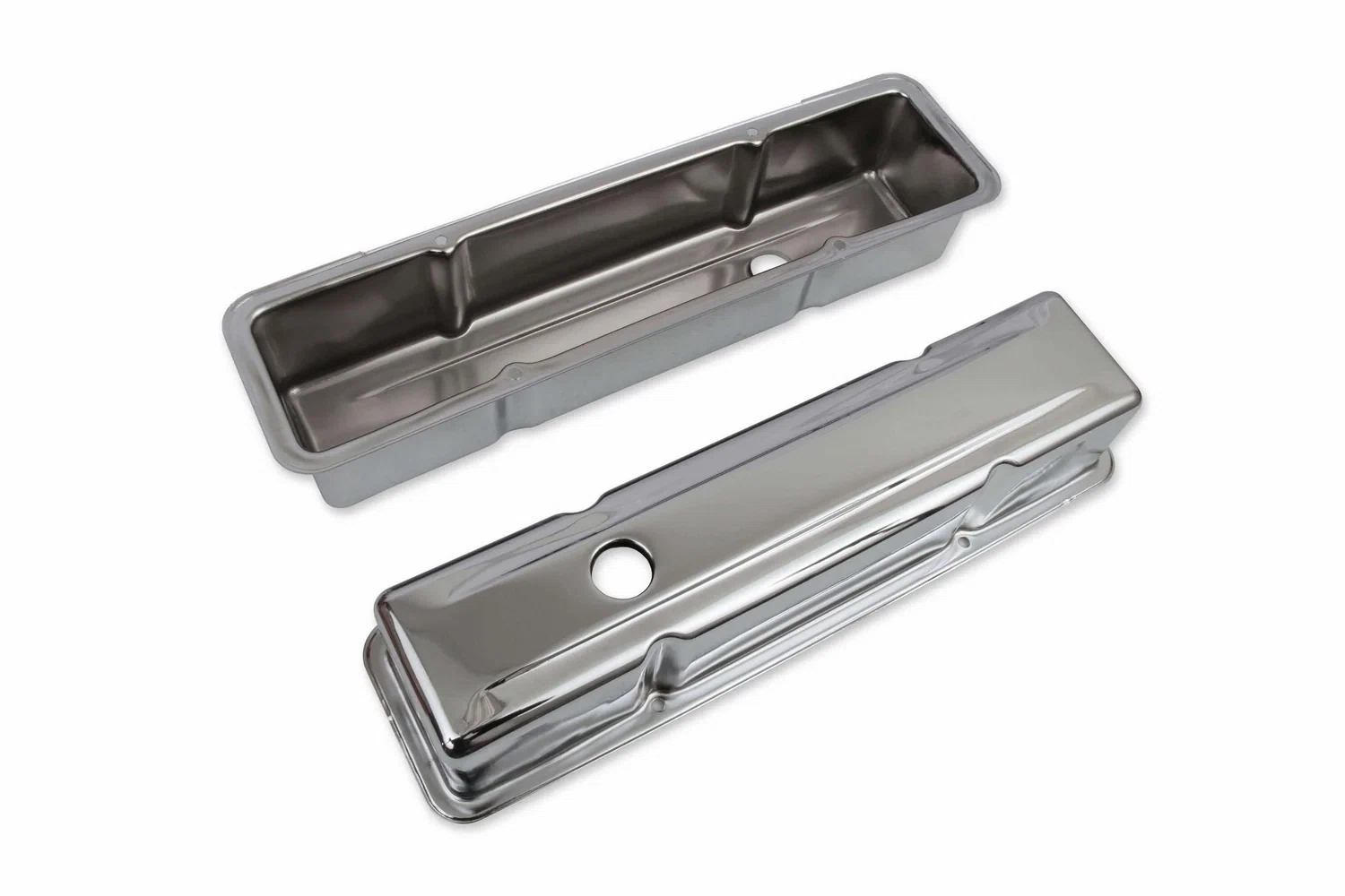 Mr. Gasket Chrome Tall-Style Valve Covers without Baffle - 9801